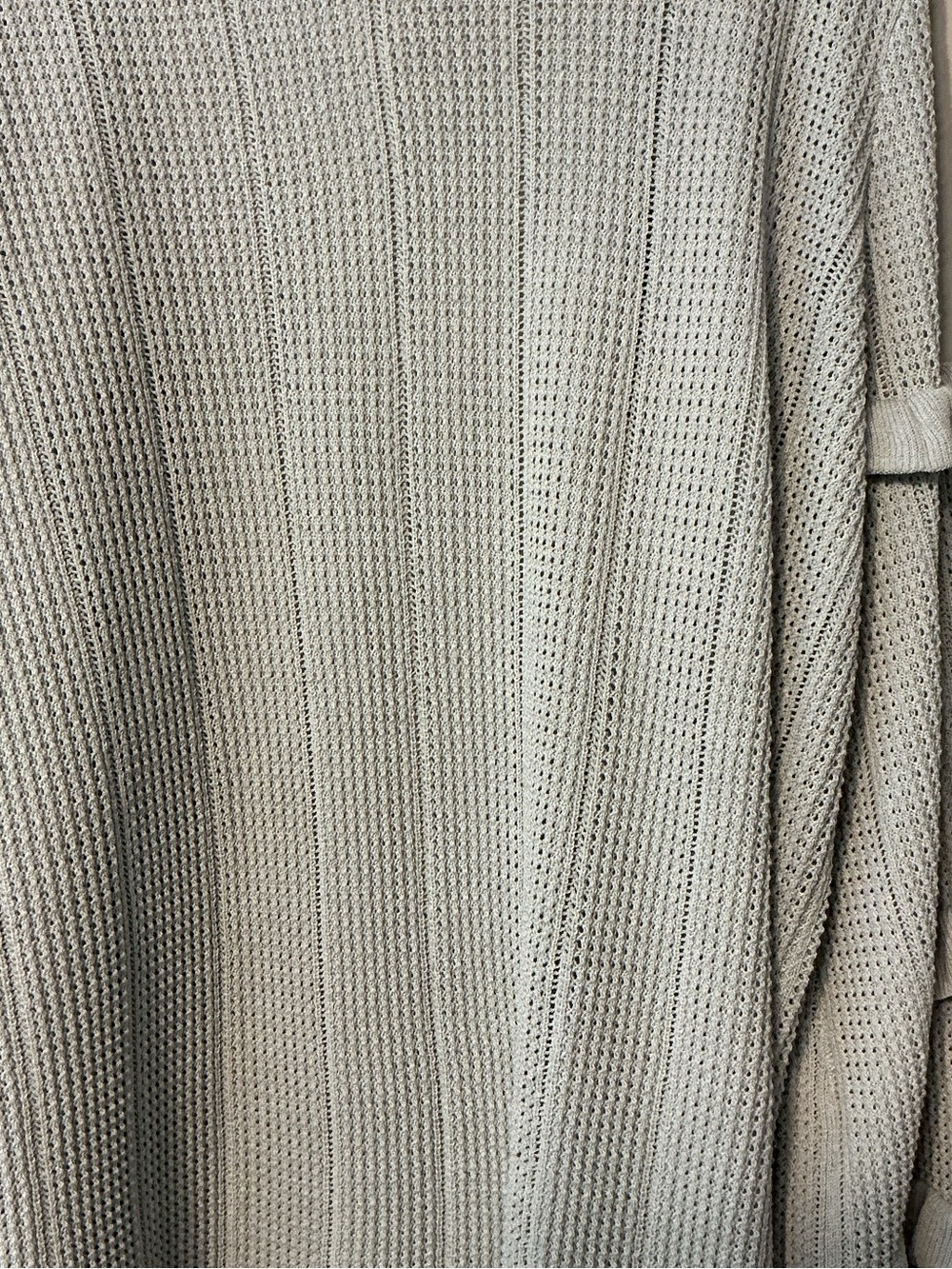 Express Light Gray Open-Front Ruffle-Sleeve Cardigan - Picture 8 of 10